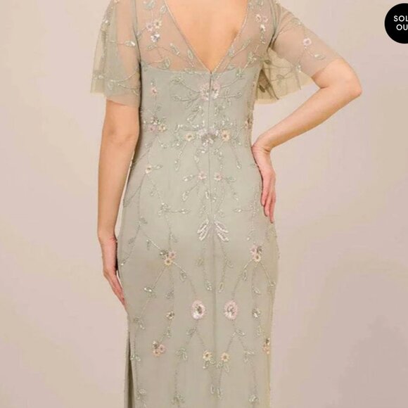 Adrianna Papell AP1E210246 - Beaded Illusion Neckline Gown - Picture 2 of 7